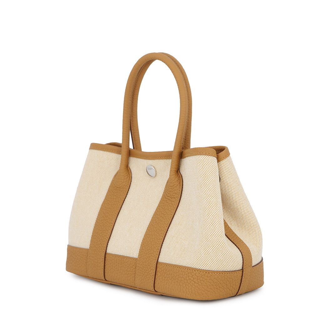 Hermes Neo Garden 23 Party Biscuit Ecru Silver Negonda Toile Ash Tote — view 2