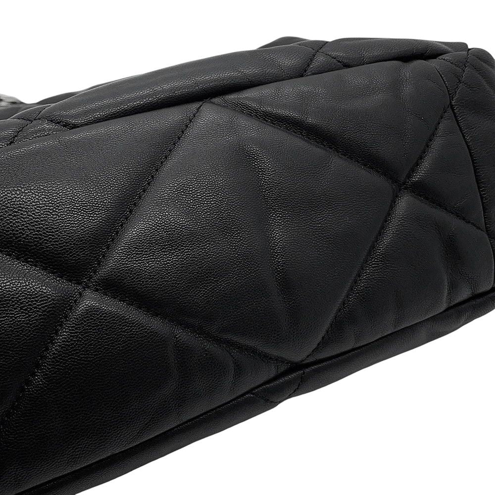 Chanel Chain Shoulder Bag 19 Maxi Quilted CC Logo Shiny Calf Leather 2-Way — view 9