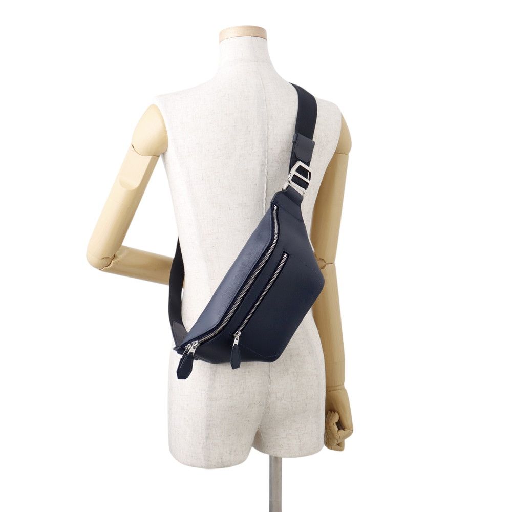 Hermes Belt Bag City Slide Cross PM Blue Indigo Silver — view 5