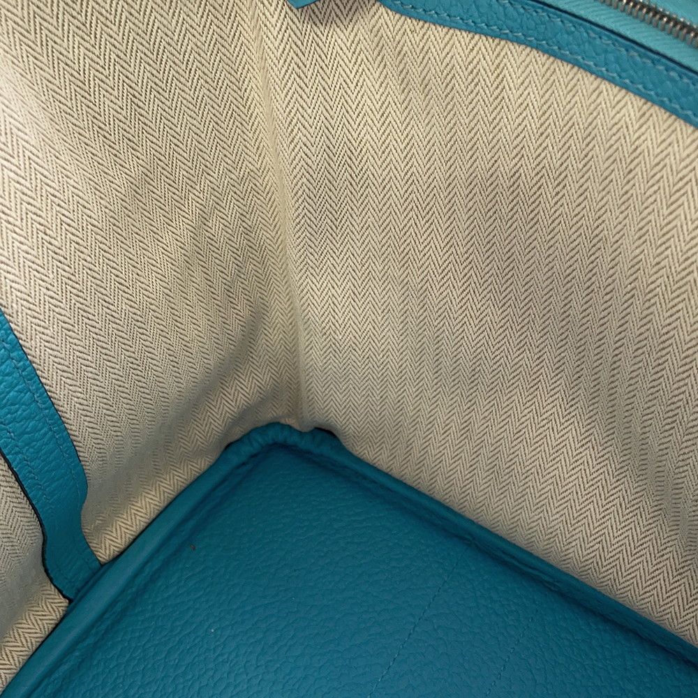 Hermes Tote Garden Party PM Turquoise Silver Country — view 9