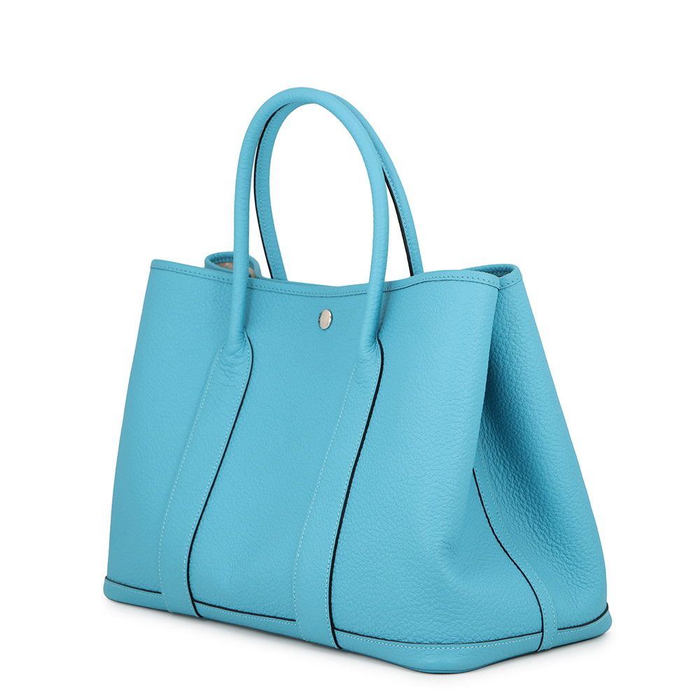 Hermes Tote Garden Party PM Turquoise Silver Country — view 2