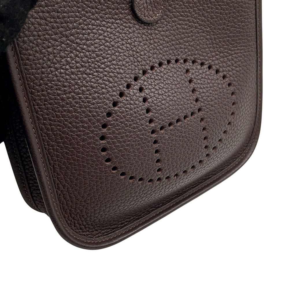 Hermes Evelyne TPM Amazon Flipper Ball Bandouliere Sangle Ebene Silver Taurillon — view 6