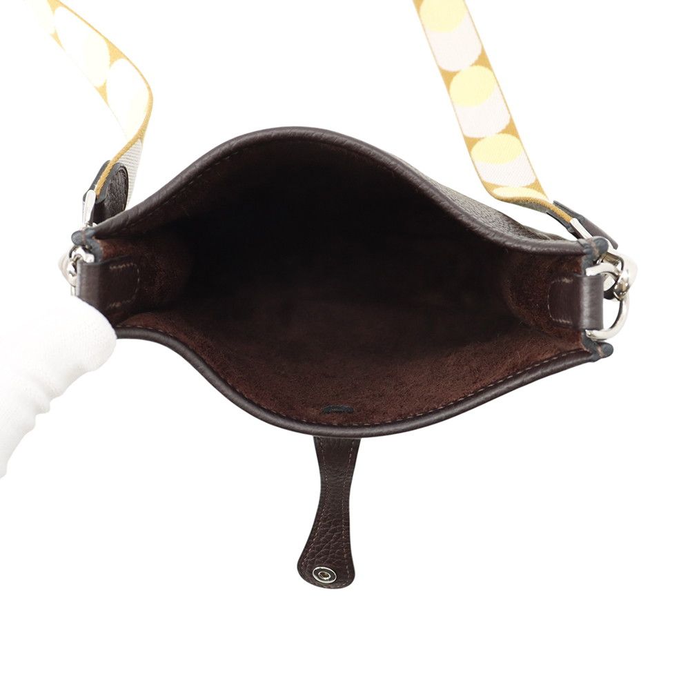 Hermes Evelyne TPM Amazon Flipper Ball Bandouliere Sangle Ebene Silver Taurillon — view 5