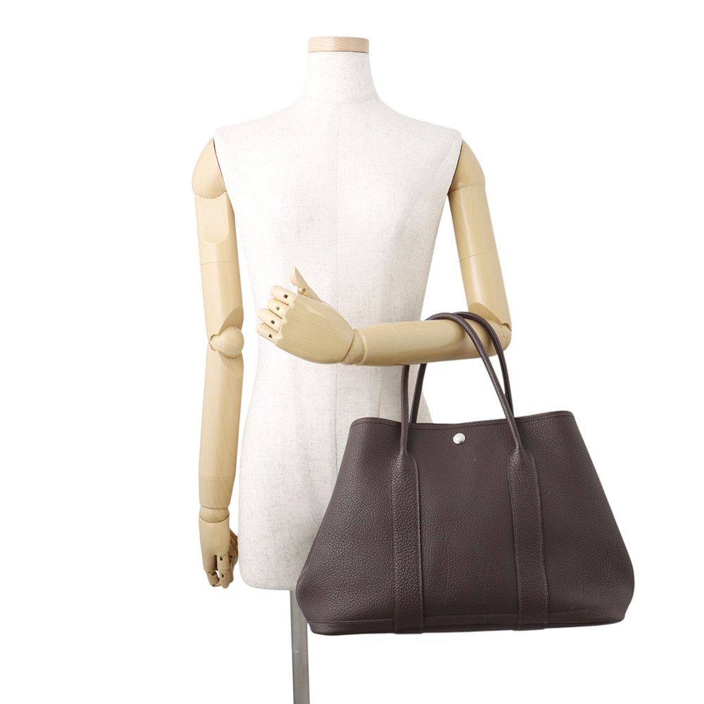 Hermes Tote Garden Party PM Ebene Silver Negonda — view 4