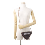 Celine Shoulder Bag Triomphe Triangle Leather Brown — view 4