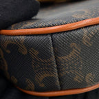 Celine Shoulder Bag Triomphe Triangle Leather Brown — view 6