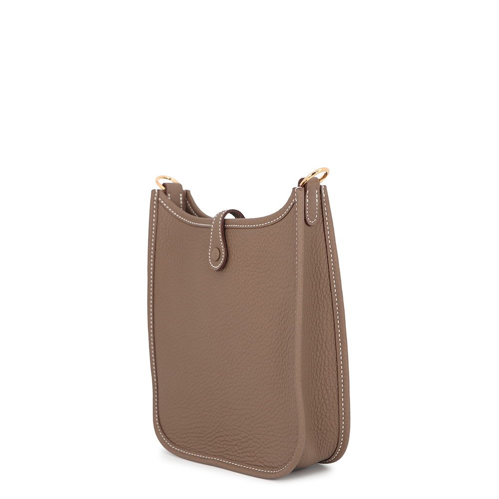 Hermes Shoulder Bag Evelyne TPM 111 cm Etoupe Gold Taurillon Clemence — view 2