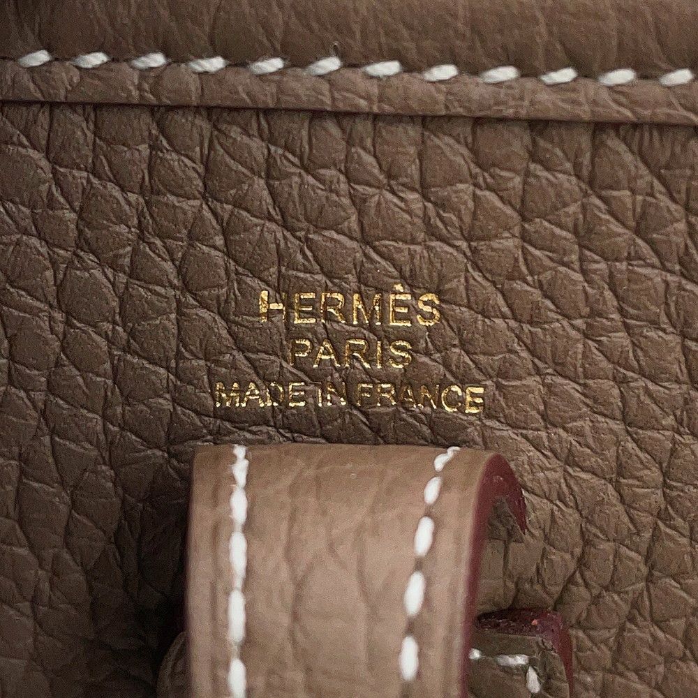 Hermes Shoulder Bag Evelyne TPM 111 cm Etoupe Gold Taurillon Clemence — view 5