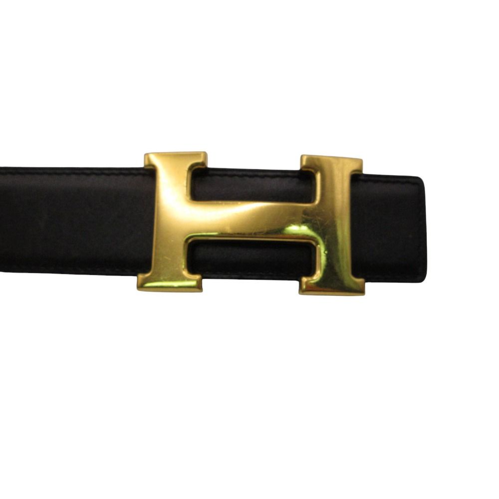 Hermes Leather Belt Constance Gold Buckle Black 65 — view 6