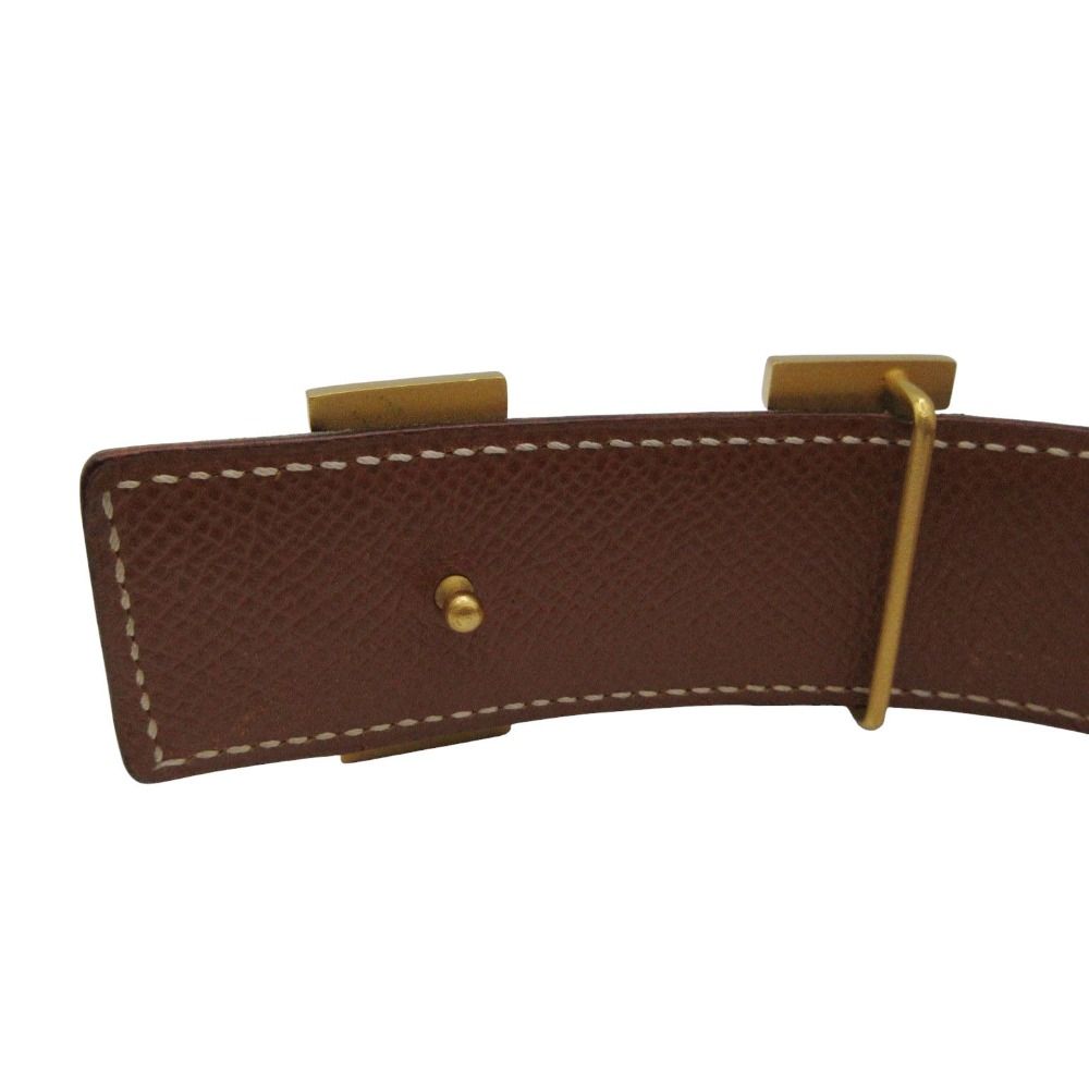 Hermes Leather Belt Constance Gold Buckle Black 65 — view 8