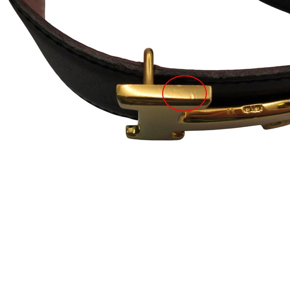 Hermes Leather Belt Constance Gold Buckle Black 65 — view 7