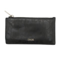 Dior Card Case Zip Holder Logo Perforated Smooth Calf Coin Purse Wallet Mini