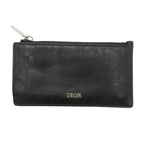 Dior Card Case Zip Holder Logo Perforated Smooth Calf Coin Purse Wallet Mini