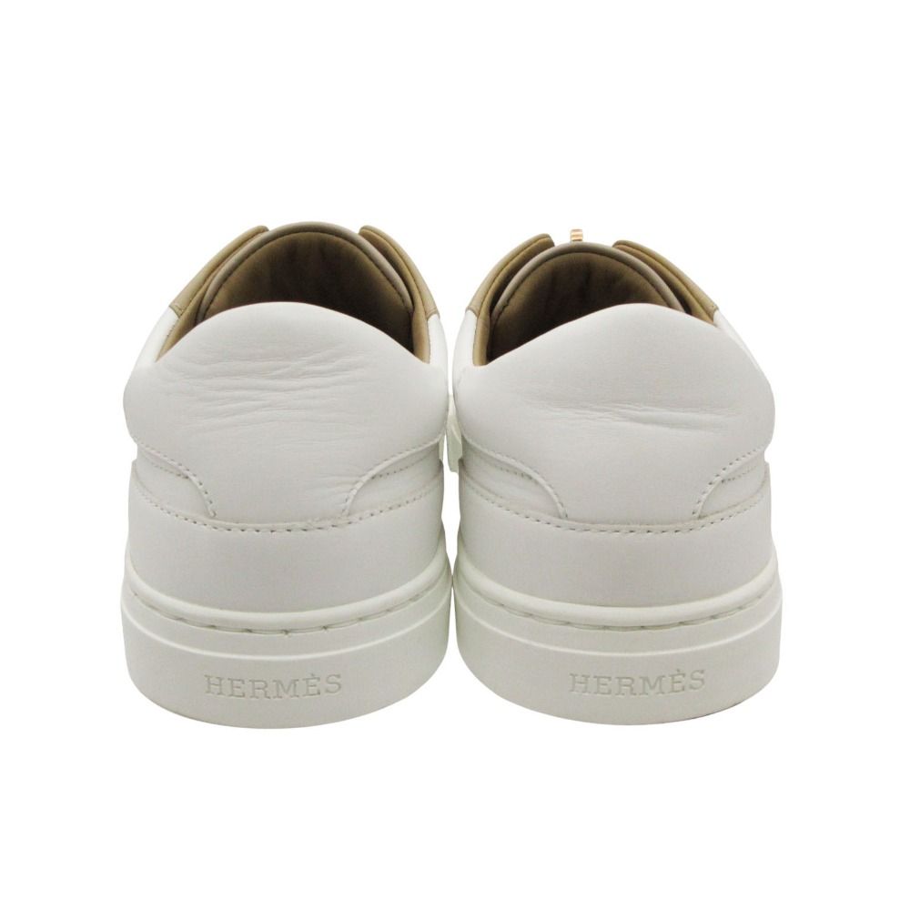 Hermes Day Sneakers Leather Low Cut Shoes Kelly Buckle White — view 5