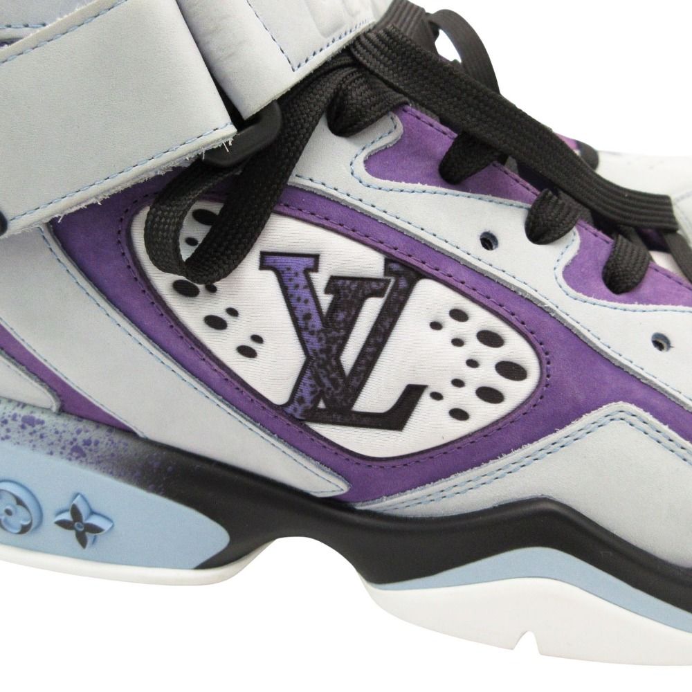 Louis Vuitton Sneakers LV Trainer 2 Line Marine Logo High Cut Shoes Bash Purple — view 6