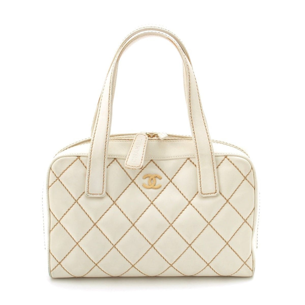Chanel Wild Stitch Handbag Inner Pouch White