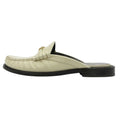 Celine Luco Triomphe Mules Loafers Sandals Shoes Leather 37 White Gold