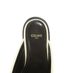 Celine Luco Triomphe Mules Loafers Sandals Shoes Leather 37 White Gold — view 6