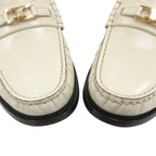 Celine Luco Triomphe Mules Loafers Sandals Shoes Leather 37 White Gold — view 7