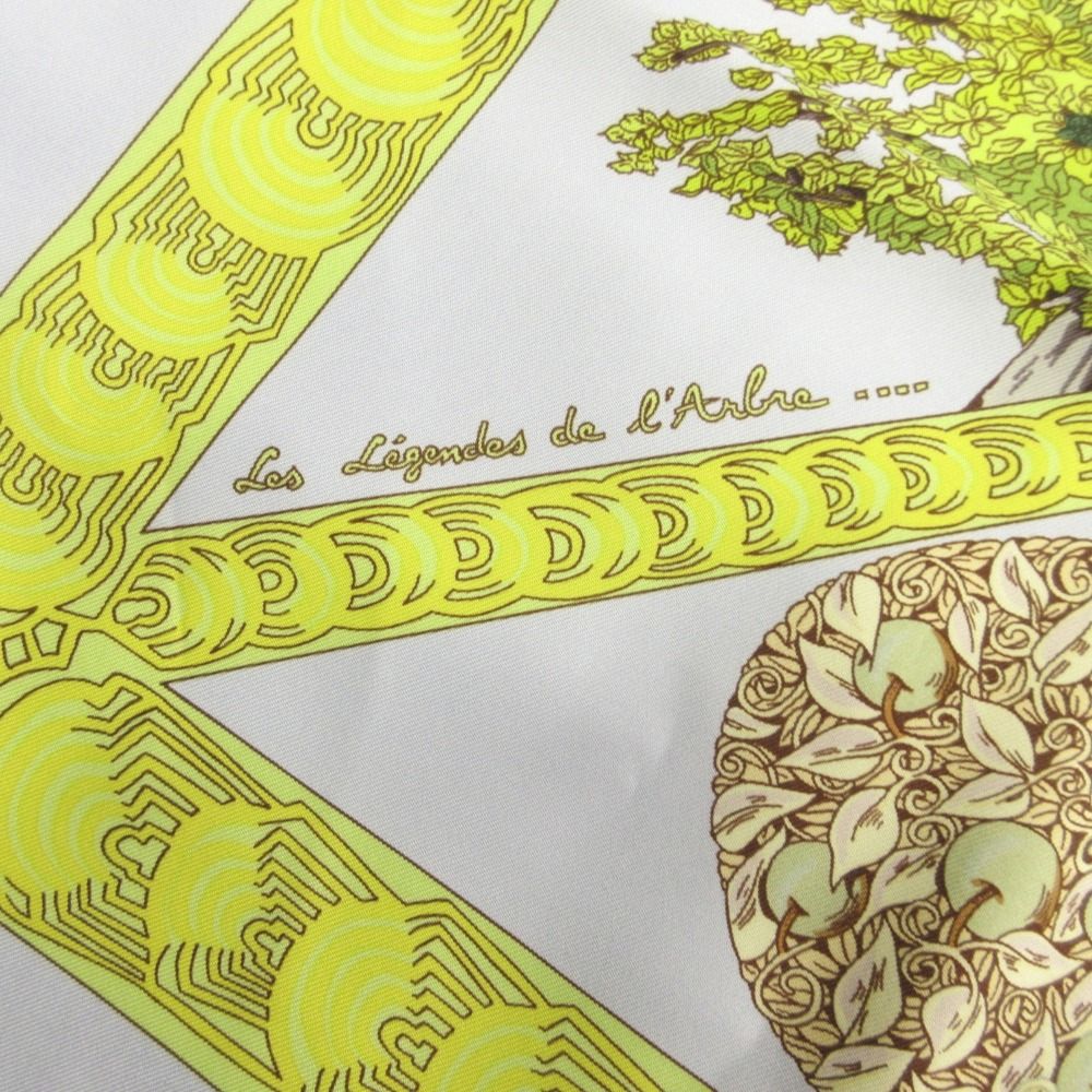 Hermes les Legendes de L'arbre Wood Legend Carre 90 Large Scarf Silk 100% Blue — view 3