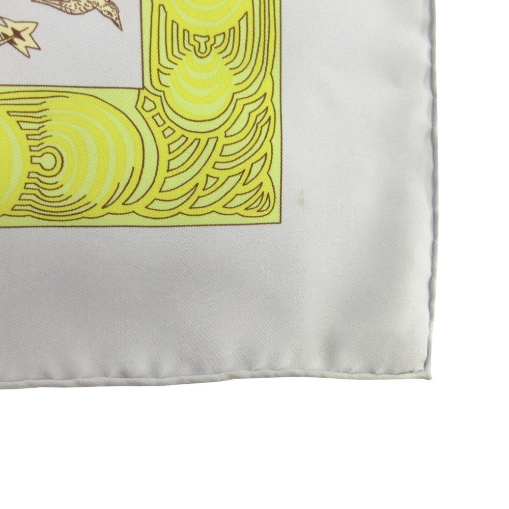 Hermes les Legendes de L'arbre Wood Legend Carre 90 Large Scarf Silk 100% Blue — view 5