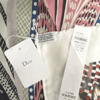 Dior Butterfly Scarf Silk 100% All Over Pattern Large 90 cm White Multi Black — view 5