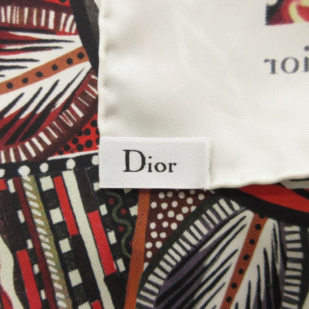 Dior Butterfly Scarf Silk 100% All Over Pattern Large 90 cm White Multi Black — view 4