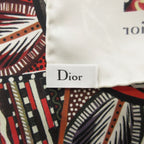 Dior Butterfly Scarf Silk 100% All Over Pattern Large 90 cm White Multi Black — view 4