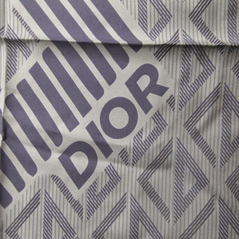 Dior CD Diamond Scarf Silk 100% Logo All Over Pattern Chief 55 cm Gray Navy — view 2