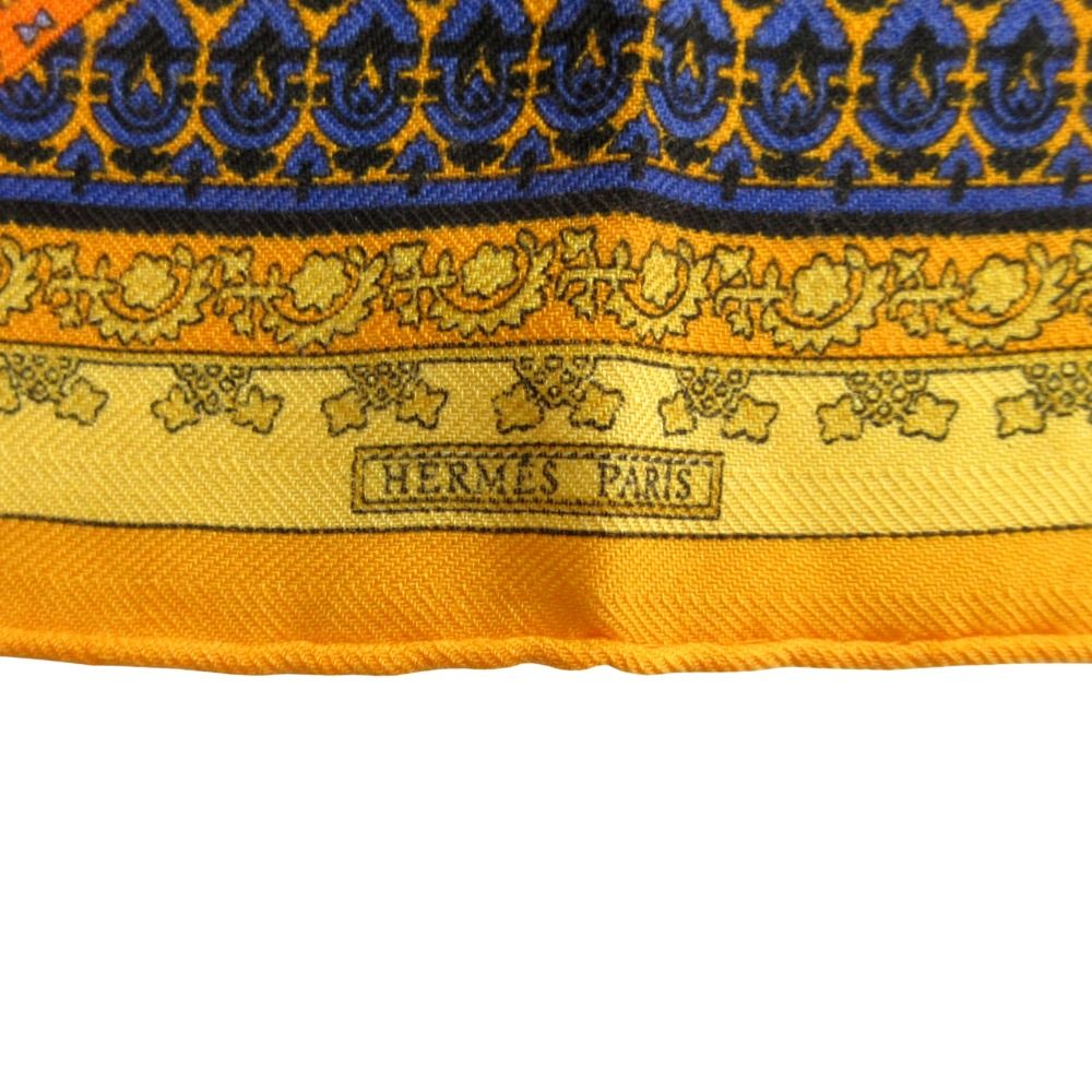 Hermes Golden Sprig Brins D'or Gavroche Carre 45 Petit Cashmere Silk Scarf — view 3