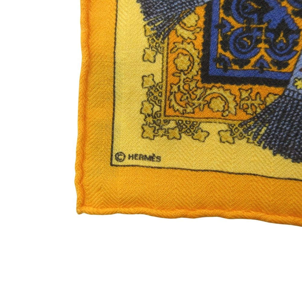 Hermes Golden Sprig Brins D'or Gavroche Carre 45 Petit Cashmere Silk Scarf — view 5