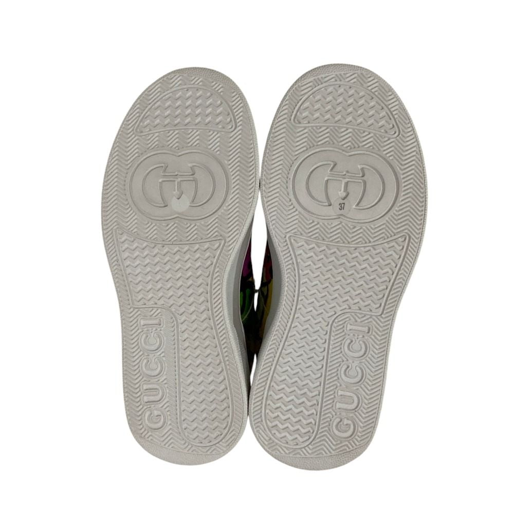 Gucci Interlocking Graffiti Print Rabbit Platform Sneakers 37 Ivory — view 4
