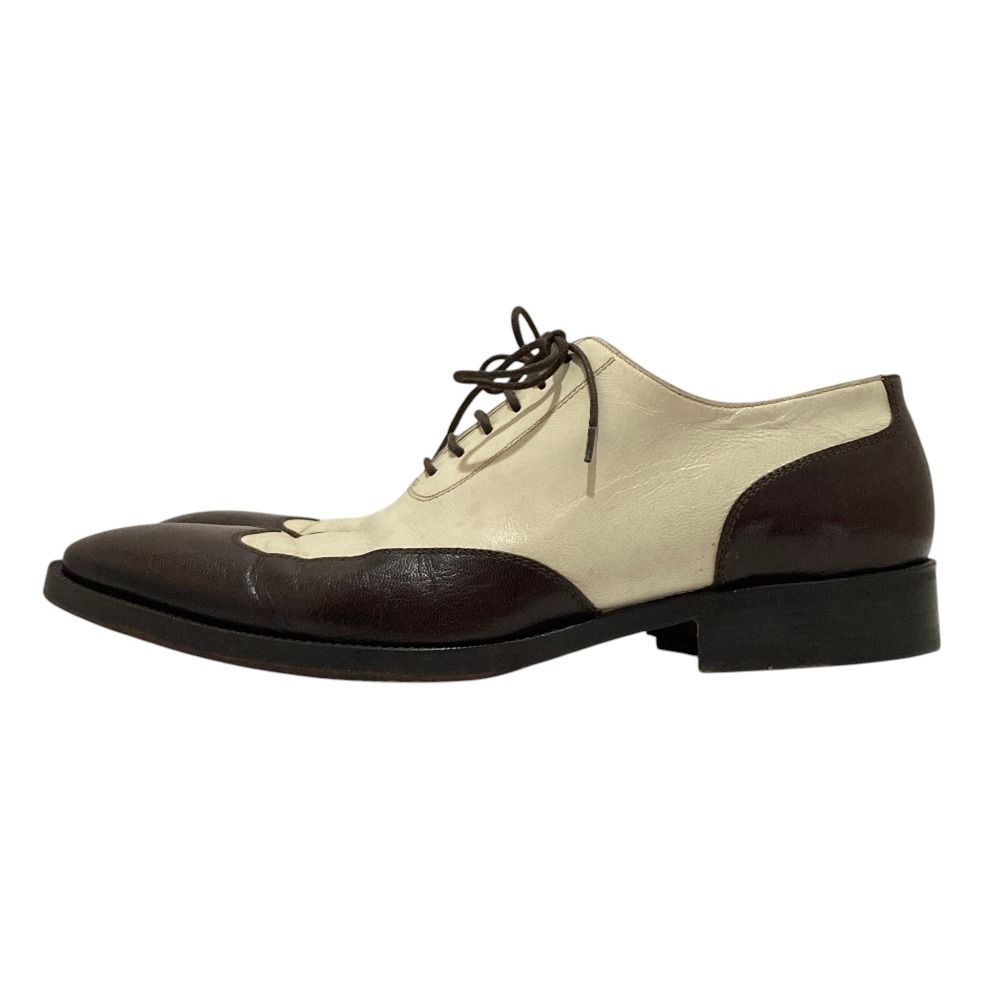 Gucci Bicolor Wingtip Leather Shoes 39.5 Brown White — view 2