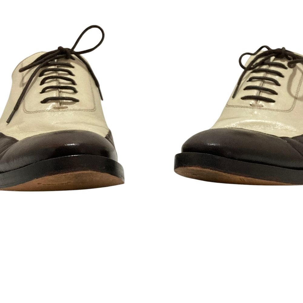 Gucci Bicolor Wingtip Leather Shoes 39.5 Brown White — view 6