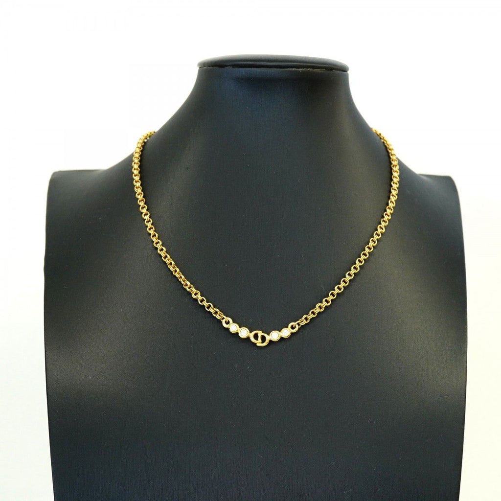 Dior Necklace CD Logo Gold Plated Rhinestone — view 5