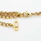 Dior Necklace CD Logo Gold Plated Rhinestone — view 4