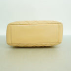 Chanel Chain Tote Quilted Caviar Leather Beige Gold — view 3