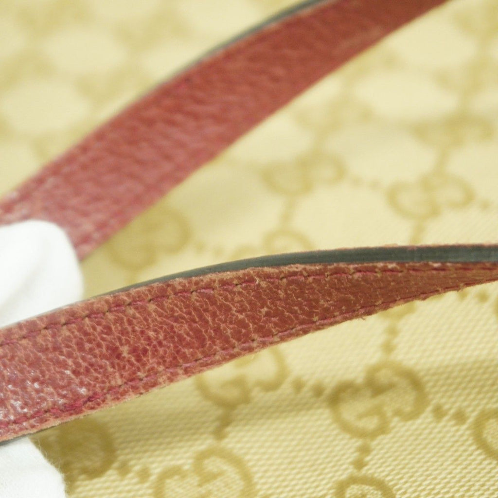 Gucci Shoulder Bag GG Canvas Brown Red Silver — view 7