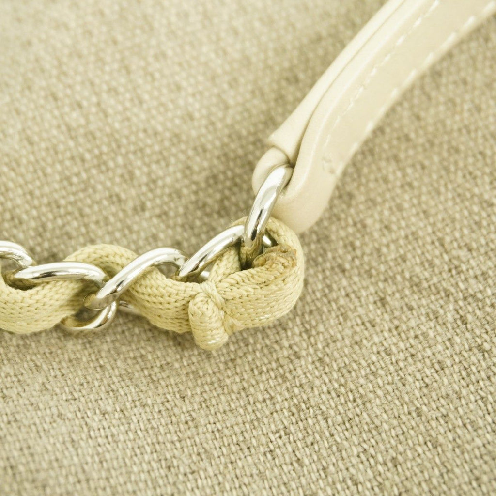 Chanel Chain Tote Deauville Canvas Brown Silver — view 7