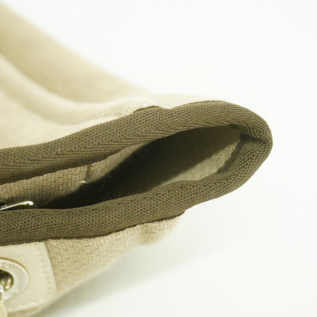 Chanel Chain Tote Deauville Canvas Brown Silver — view 8