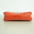 Chanel Shoulder Bag Quilted Patent Leather Red Silver — view 3