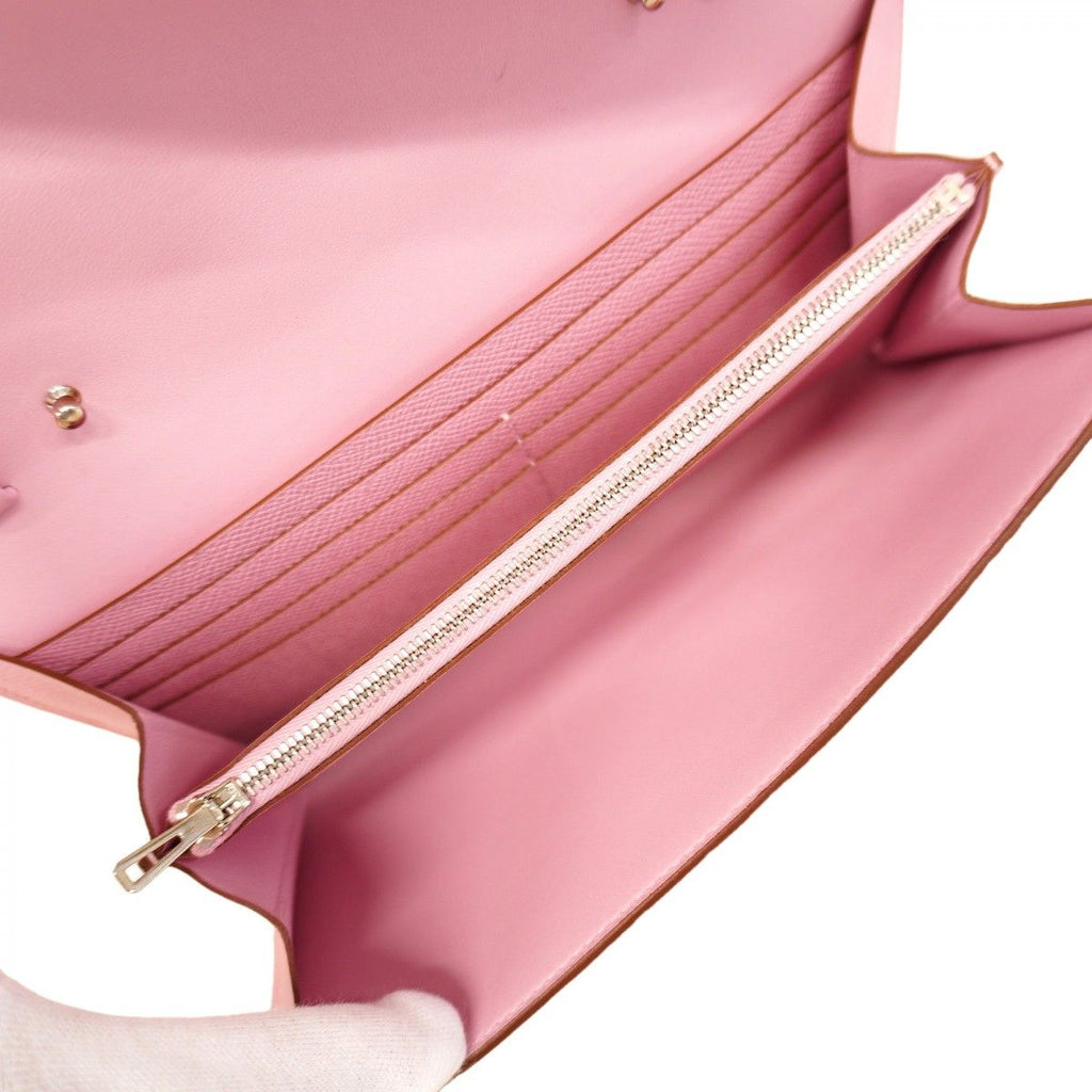 Hermes Shoulder Wallet Constance to Go Veau Epsom Mauve Sylvestre Silver — view 4