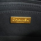 Chanel Handbag Wool Black White Champagne Gold 2-Way — view 5