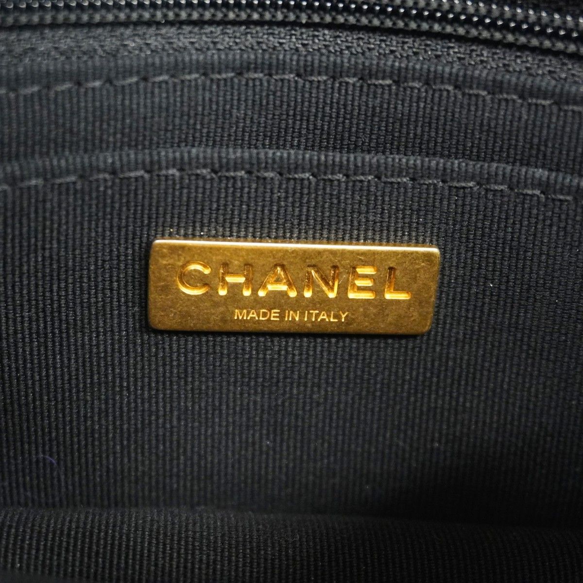 Chanel Handbag Wool Black White Champagne Gold 2-Way — view 5