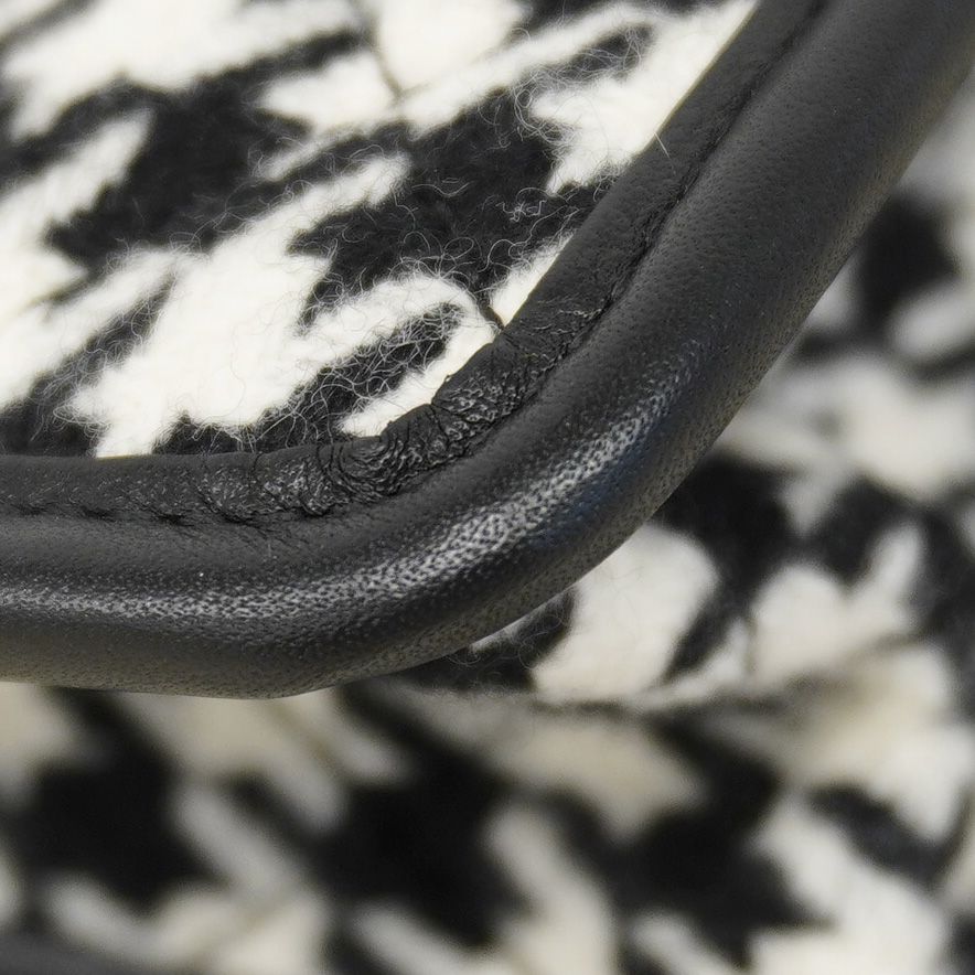 Chanel Handbag Wool Black White Champagne Gold 2-Way — view 6