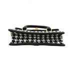 Chanel Handbag Wool Black White Champagne Gold 2-Way — view 3