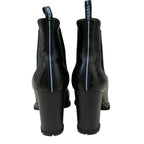 Prada Side Gore Leather Short Boots 36 Black — view 3