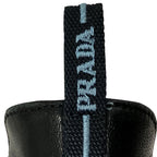 Prada Side Gore Leather Short Boots 36 Black — view 7