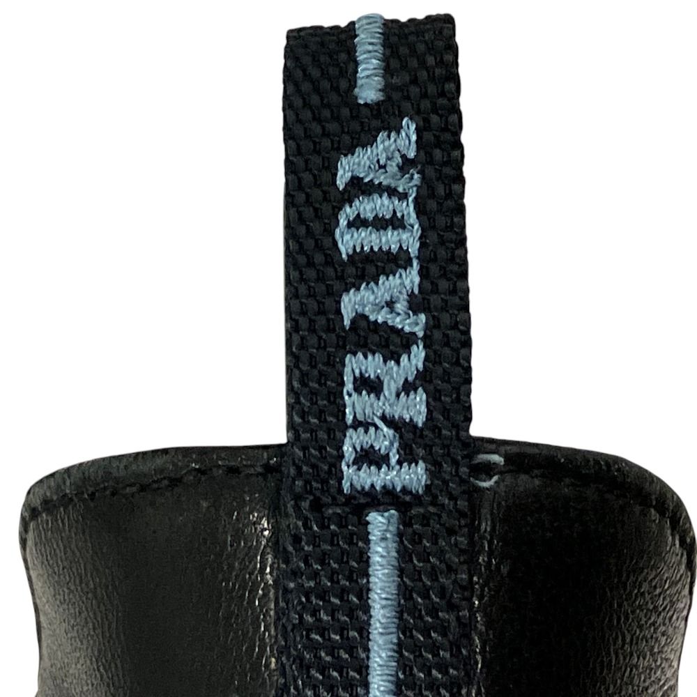 Prada Side Gore Leather Short Boots 36 Black — view 7