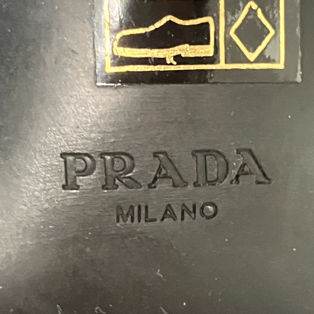 Prada Side Gore Leather Short Boots 36 Black — view 8